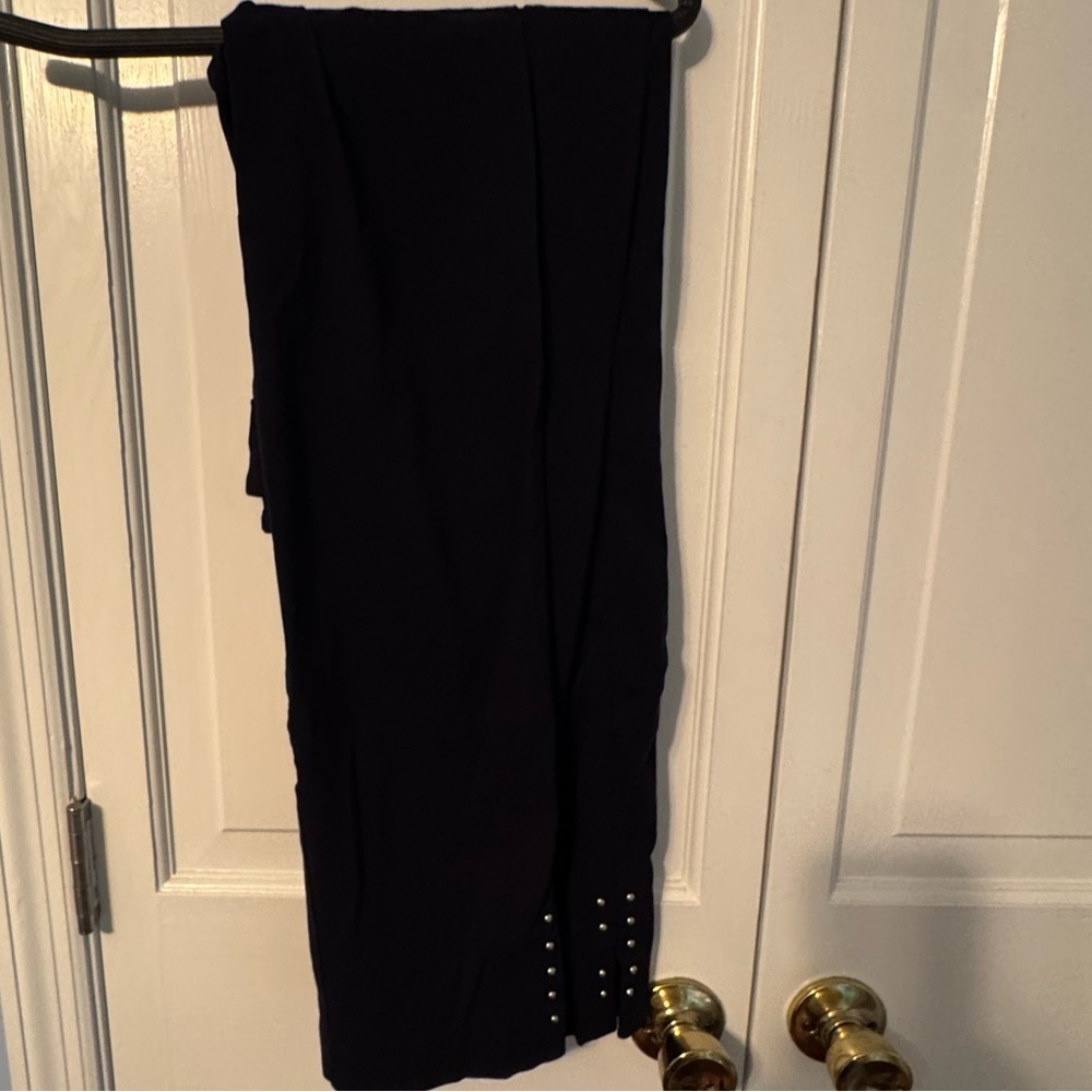 Navy Pants with Silver Studs. Like New. Ankle Capris.